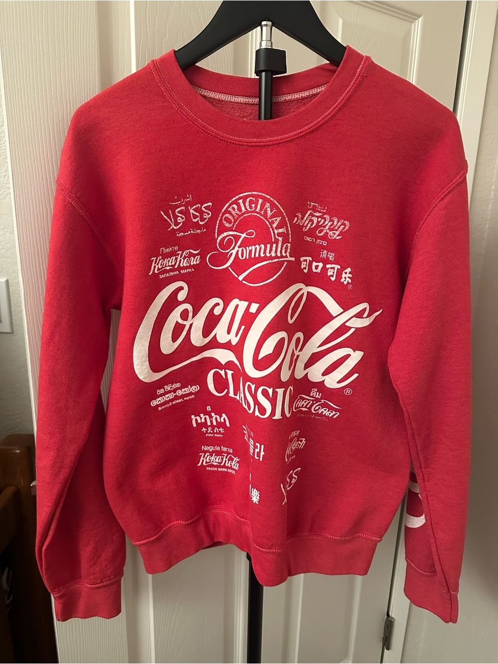 Vintage Coca Cola Red Crewneck Sweater with White Logo